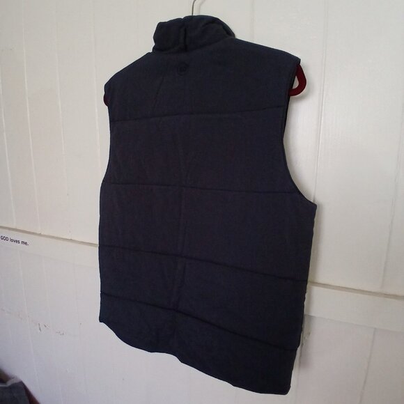 Vintage Stussy Burly Gear Vest Mens Small Snap Button Navy Blue 90s Work Jacket - Picture 4 of 16